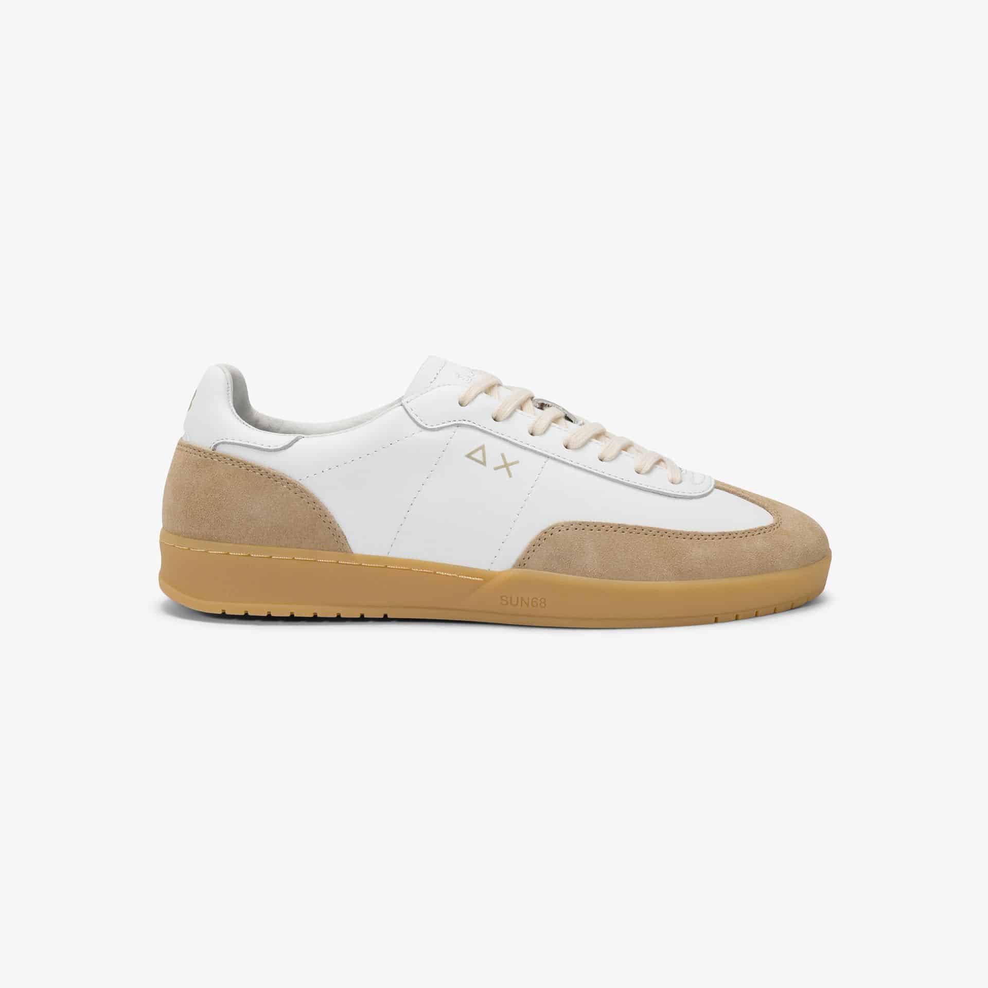 נעלי סניקרס לגבר SUN68 CALIFORNIA SUN LEATHER- WHITE/BEIGE