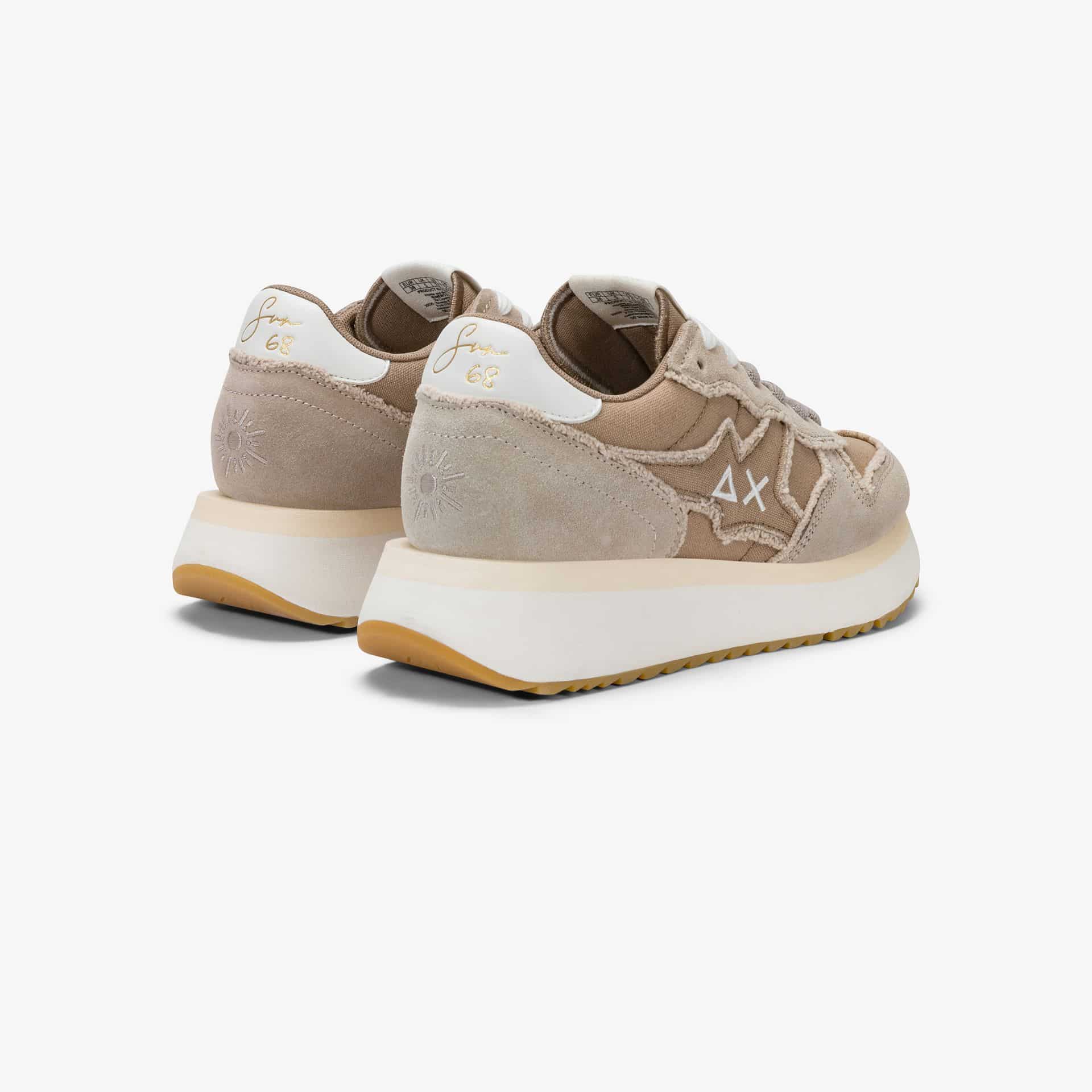 נעלי סניקרס לאישה SUN68 BIG STARGIRL CANVAS- STONE GREY
