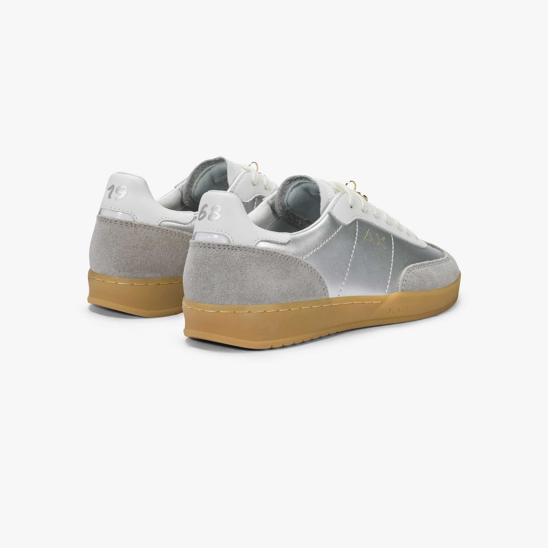 נעלי סניקרס לאישה SUN68 CALIFORNIA LEATHER- SILVER