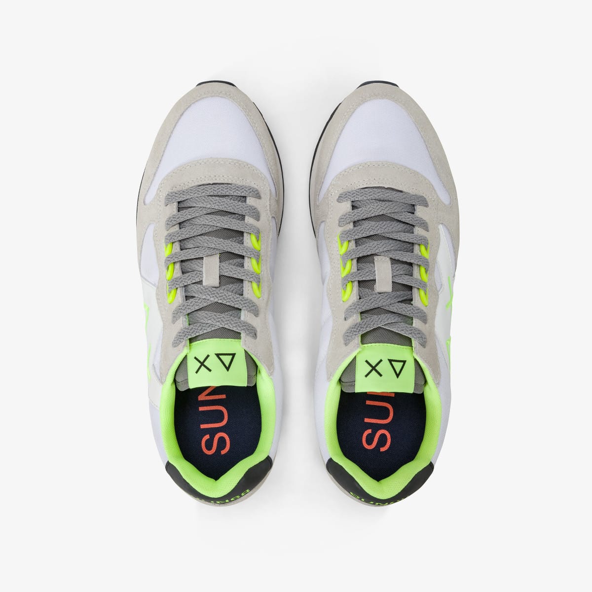 נעלי סניקרס לגבר SUN68 JAKI FLUO - White