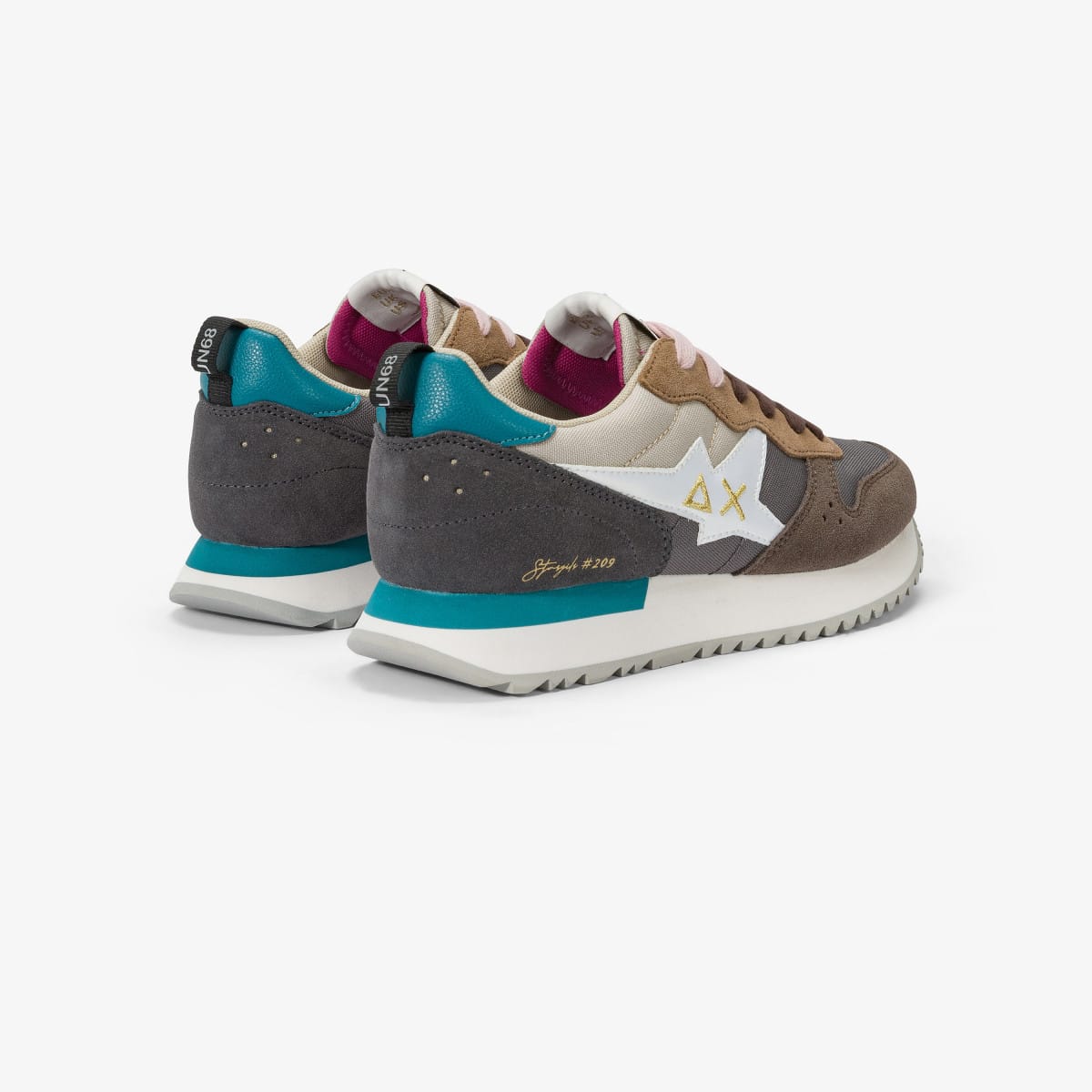 נעלי סניקרס לאישה SUN68 STARGIRL MULTICOLOR - Light Gray