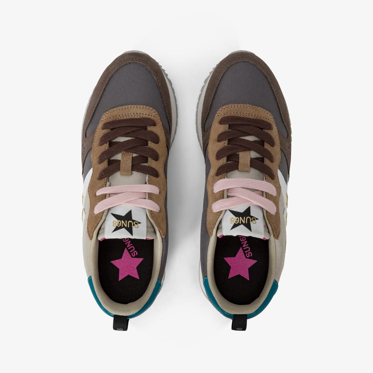 נעלי סניקרס לאישה SUN68 STARGIRL MULTICOLOR - Light Gray