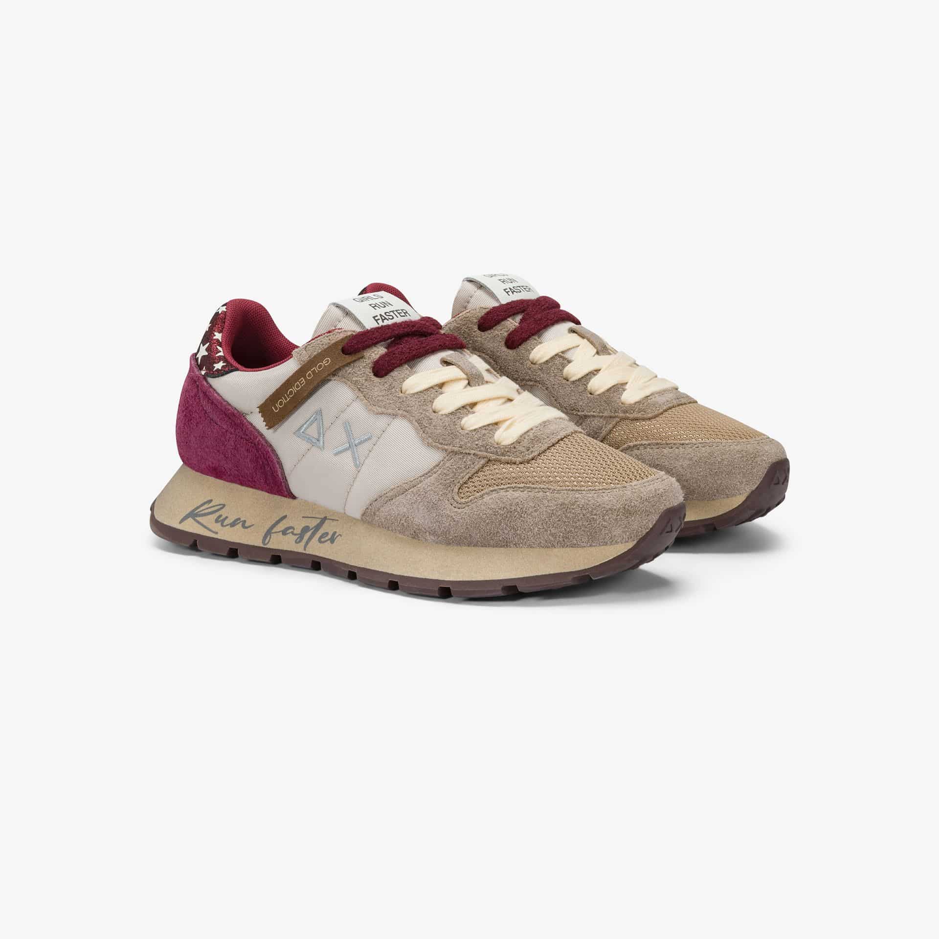 נעלי סניקרס לאישה SUN68 ALLY VINTAGE- Beige