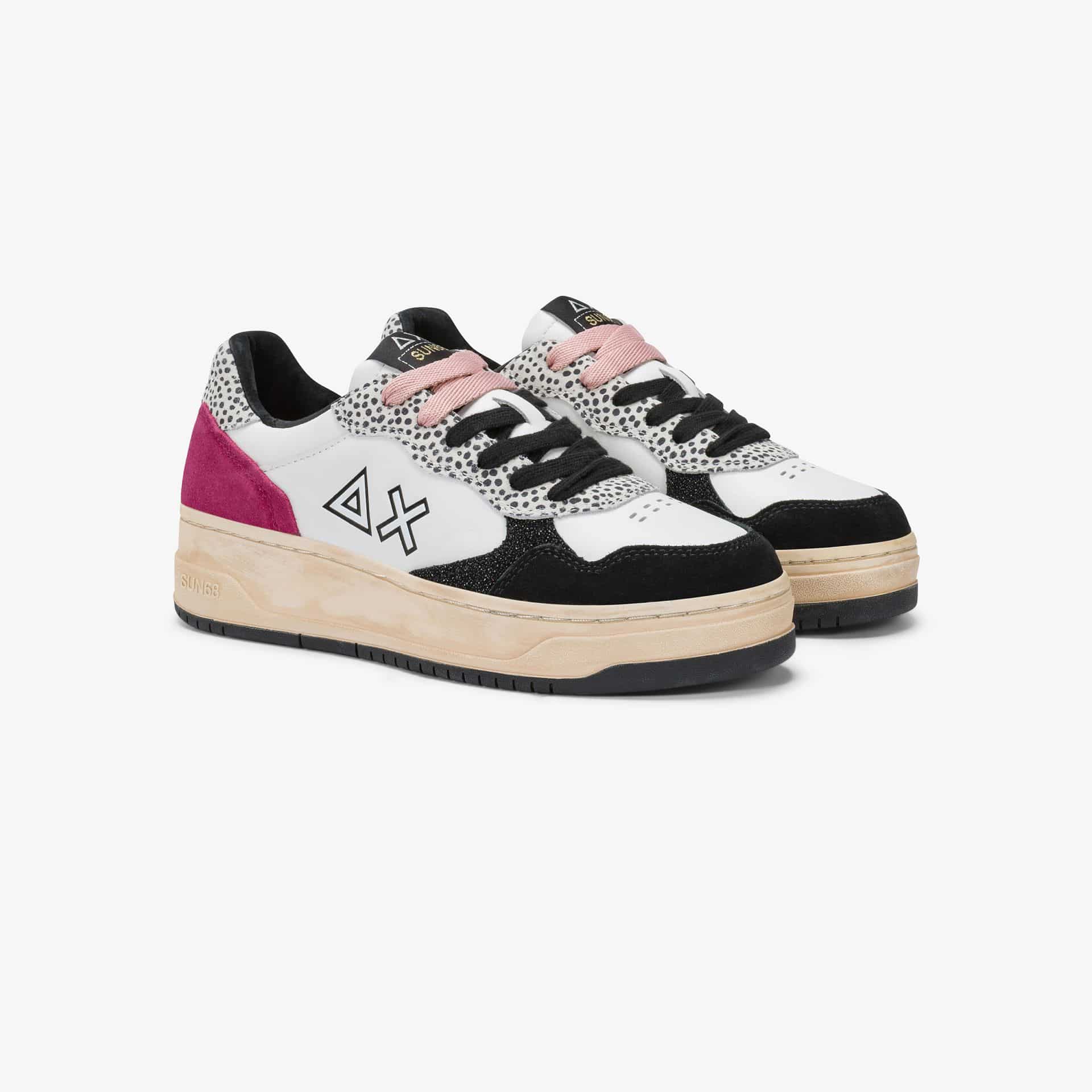 נעלי סניקרס לאישה SUN68 BASKET LOVE- Pink