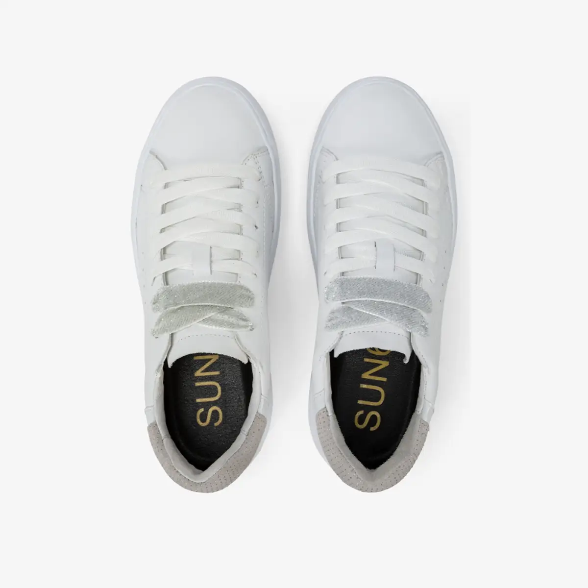 נעלי סניקרס לאישה SUN68 GRACE LEATHER WHITE