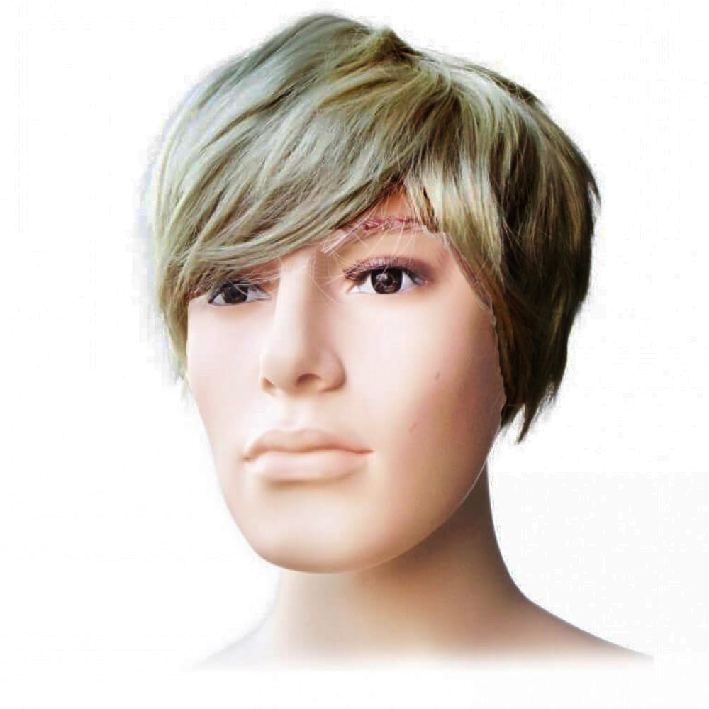 פאה גברית קצרה בצבע בלונד כהה פאה גברית קצרה בצבע בלונד כהה